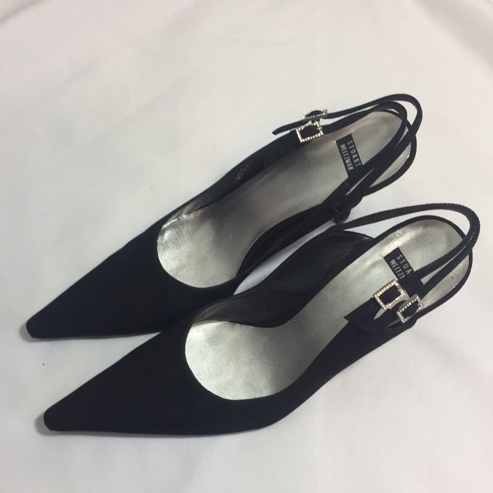 Stuart Weitzmen Black Evening Slings Size 9